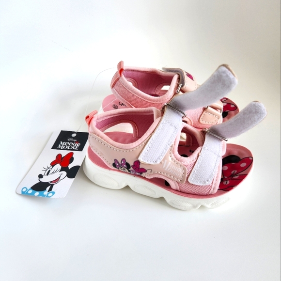 Disney Minnie Mouse Pink Toddler Girl Velcro Sandals 3T, Size EU:25, US:9, BNWT - Picture 9 of 16